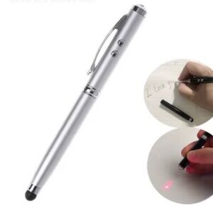 NEW 4-in-1 Red & Clear Light Pointer + Writing Pen + Stylus for Phone Tablet BOX